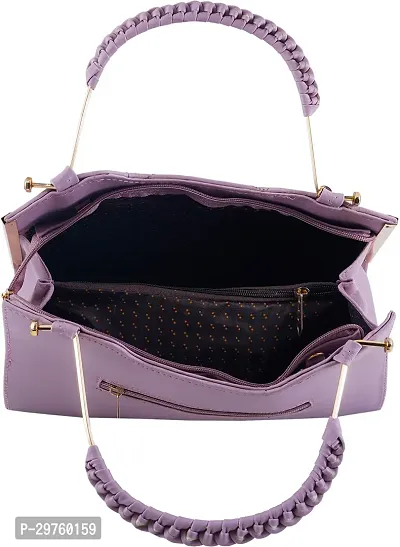 Stylish Purple PU Solid Handbags For Women-thumb4