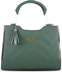 Stylish Green PU Solid Handbags For Women-thumb2