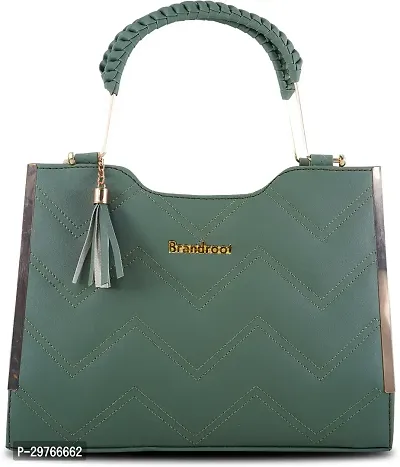 Stylish Green PU Solid Handbags For Women-thumb3