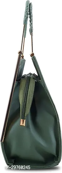 Stylish Green PU Solid Handbags For Women-thumb3