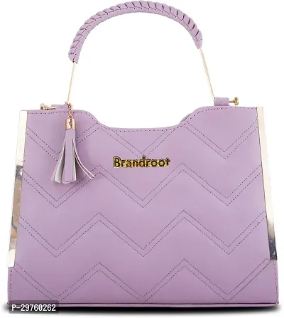 Stylish Purple PU Solid Handbags For Women