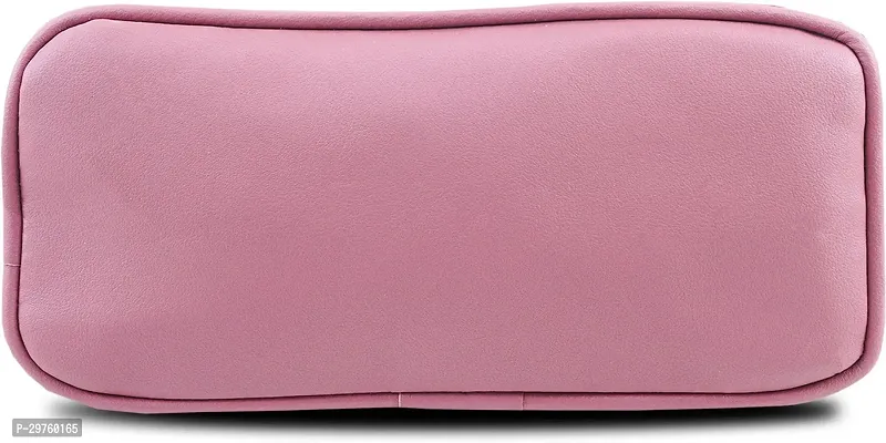 Stylish Pink PU Solid Handbags For Women-thumb3