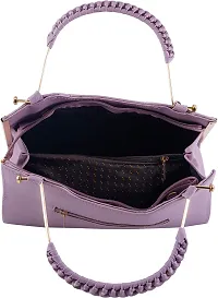 Stylish Purple PU Solid Handbags For Women-thumb1