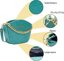 Stylish Green PU Solid Handbags For Women-thumb4