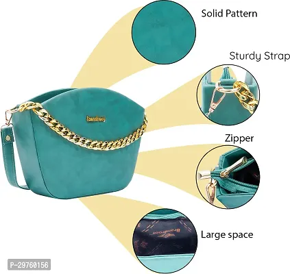 Stylish Green PU Solid Handbags For Women-thumb5