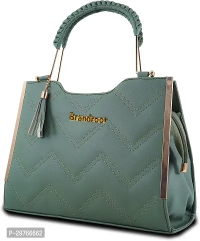 Stylish Green PU Solid Handbags For Women-thumb5