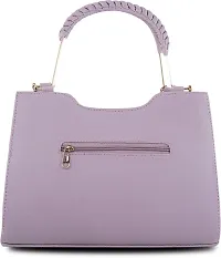 Stylish Purple PU Solid Handbags For Women-thumb1