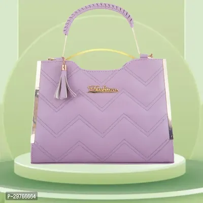 Stylish Purple PU Solid Handbags For Women-thumb0