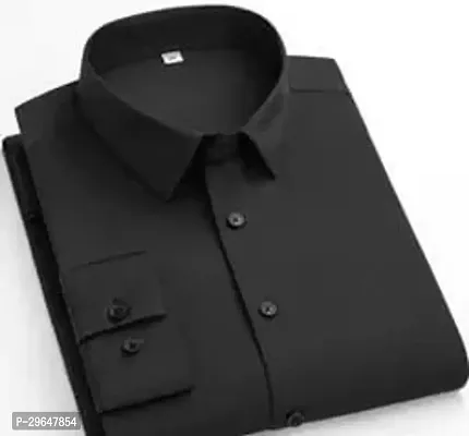 Reliable Black Cotton Solid Casual Shirt For Men