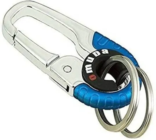 Omuda Hook Locking Silver Metal key ring Key chain for Bike Car Men Women Keyring