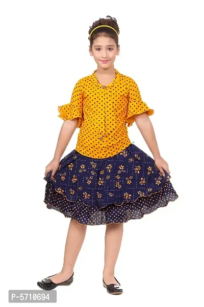 Trendy Rayon Printed Top with Skirt for Women