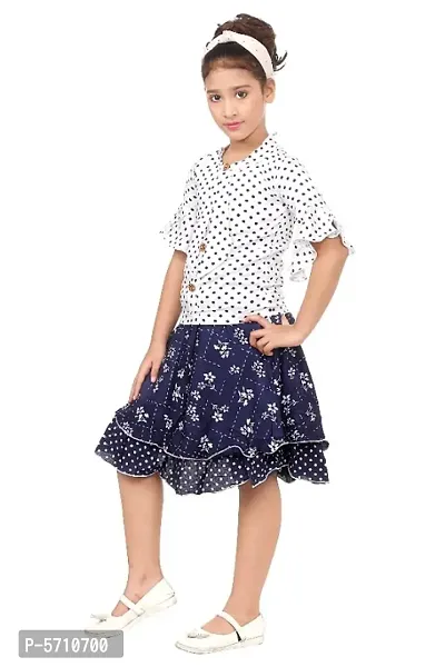 Trendy Rayon Printed Top with Skirt for Girls-thumb2