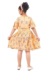 Trendy Cotton Flower Peach Pink Frock-thumb1