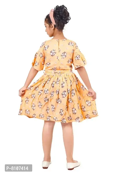 Trendy Cotton Flower Peach Pink Frock-thumb2