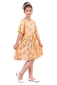 Trendy Cotton Flower Peach Pink Frock-thumb2