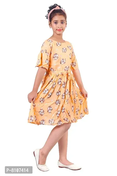 Trendy Cotton Flower Peach Pink Frock-thumb3