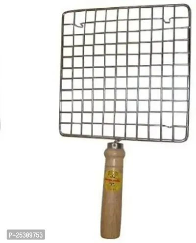 Pitambara- Jali Roti Roast Grill Papad Roaster Chapati Toast Grill Wooden Handle paneer tandoor net-thumb2