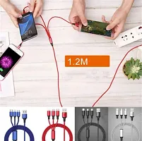 Pitambara 3 in 1 Fast Multi Charger Data Cable for 3 Type Android, iOS and Type C Devices (1.2M, Multicolour)-thumb3