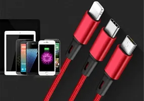 Pitambara 3 in 1 Fast Multi Charger Data Cable for 3 Type Android, iOS and Type C Devices (1.2M, Multicolour)-thumb4