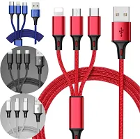 Pitambara 3 in 1 Fast Multi Charger Data Cable for 3 Type Android, iOS and Type C Devices (1.2M, Multicolour)-thumb2