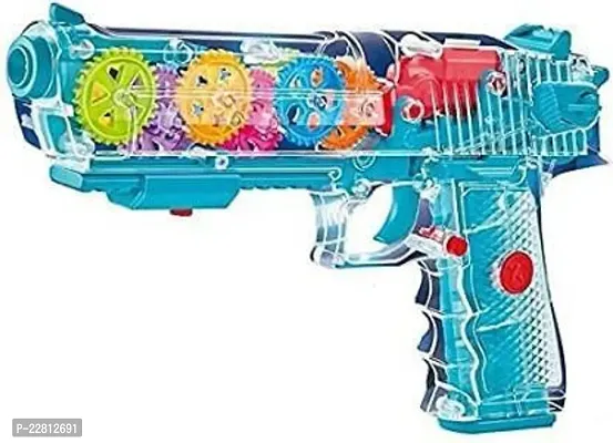 Transparent Glow Gun with Multi Musical Blaster with Moving Gears Diwali Gunnbsp;nbsp;(Multicolor)-thumb0