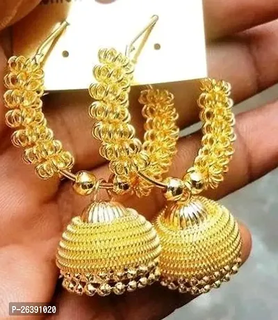 Twinkling Yellow Stone Jhumkas Earrings For Women