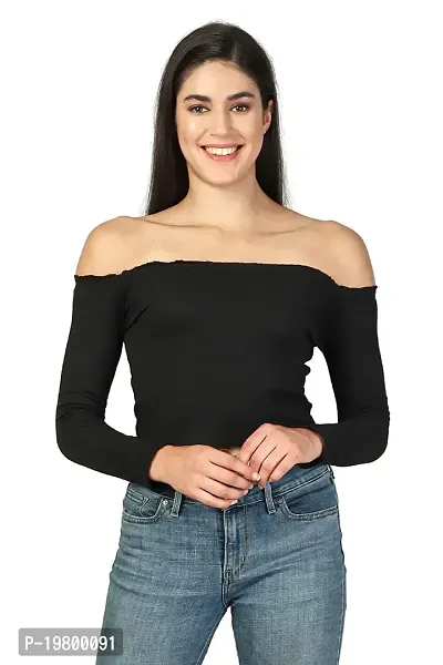 Label NYC Apparel Off-Shoulder?Ribbed Crop Top Top for Women | Top for Girl | Women Casual Top (Pack of One)