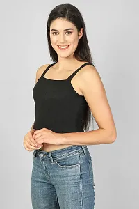 Label NYC Apparel Women's Strappy Rib Cropped TOP Top for Women | Top for Girl | Women Casual Top | Strappy Women Casual Top | Women Round Neck Strappy Top (Pack of One)-thumb2