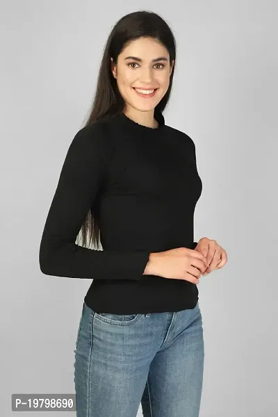 Label NYC Apparel Full Sleeve Turtle Neck Women Ribbed Casual TOP | Top for Women | Top for Girl | Women Casual Top (Pack of One)-thumb2