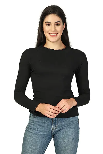 Label NYC Apparel Full Sleeve Turtle Neck Women Ribbed Casual TOP | Top for Women | Top for Girl | Women Casual Top (Pack of One)