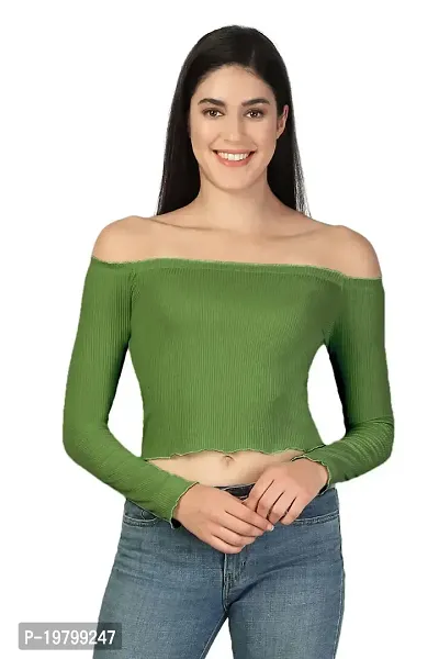 Label NYC Apparel Off-Shoulder?Ribbed Crop Top Top for Women | Top for Girl | Women Casual Top (Pack of One)