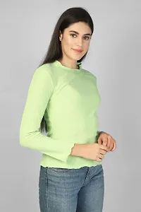 Label NYC Apparel Full Sleeve Turtle Neck Women Ribbed Casual TOP | Top for Women | Top for Girl | Women Casual Top (Pack of One)-thumb1