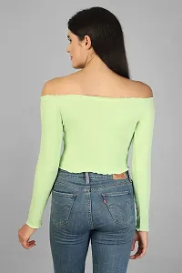 Label NYC Apparel Off-Shoulder?Ribbed Crop Top Top for Women | Top for Girl | Women Casual Top (Pack of One)-thumb3