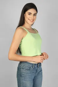 Label NYC Apparel Women's Strappy Rib Cropped TOP Top for Women | Top for Girl | Women Casual Top | Strappy Women Casual Top | Women Round Neck Strappy Top (Pack of One)-thumb1