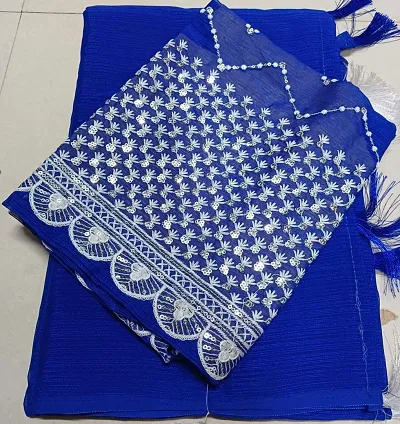 New In Chiffon Saree with Blouse piece 