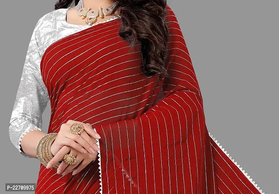 Stylish Georgette Red Saree with Blouse piece For Women