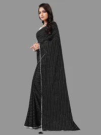 Stylish Georgette Black Saree with Blouse piece For Women-thumb2