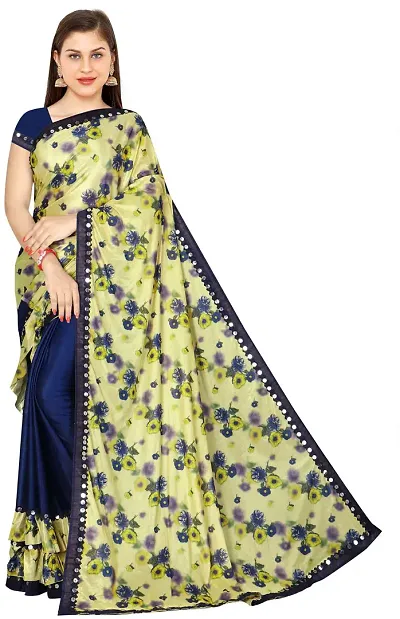 Stylish Lycra Saree with Blouse piece For Women