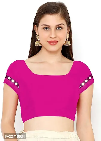 Stylish Lycra Pink Saree with Blouse piece For Women-thumb2