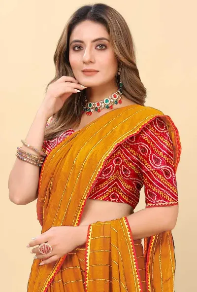 Glamorous Georgette Saree with Blouse piece 