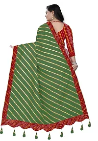 Stylish Art Silk Dark Green Saree with Blouse piece For Women-thumb1