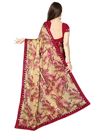 Stylish Lycra Red Saree with Blouse piece For Women-thumb2