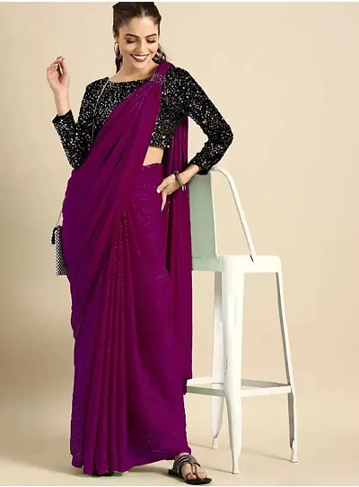 Elegant Georgette Women Saree with Blouse piece