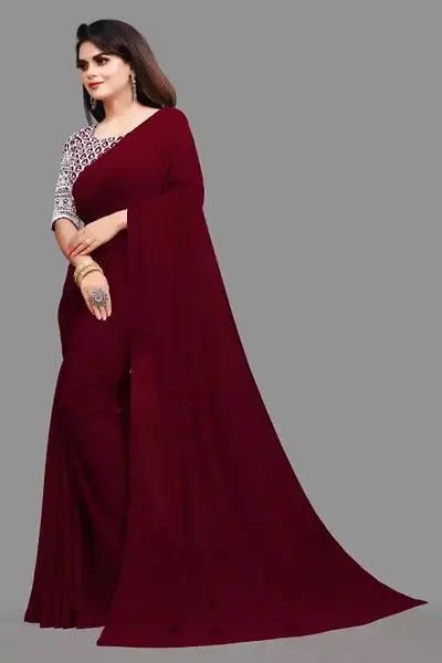 Stylish Georgette Saree with Blouse piece For Women