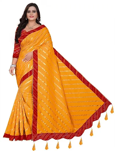 Glamorous Art Silk Saree with Blouse piece 