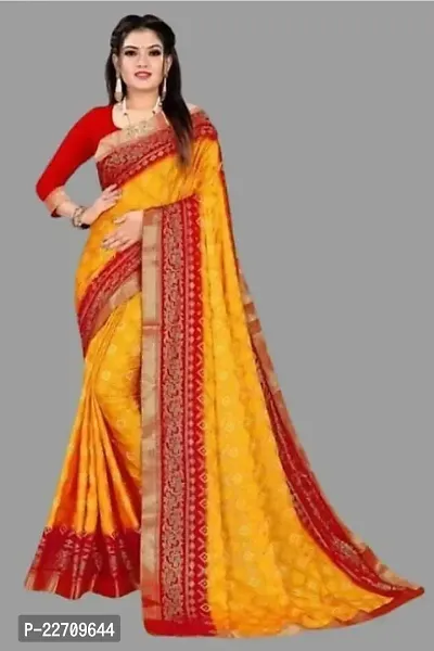 Stylish Chiffon Multicoloured Saree with Blouse piece For Women-thumb0