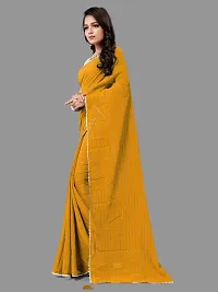 Stylish Georgette Yellow Saree with Blouse piece For Women-thumb2