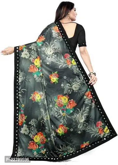 Stylish Art Silk Black Saree with Blouse piece For Women-thumb3