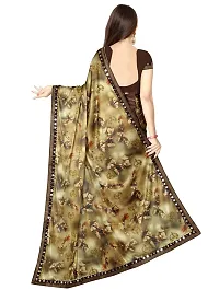 Stylish Lycra Brown Saree with Blouse piece For Women-thumb2