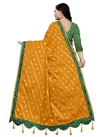 Stylish Art Silk Yellow Saree with Blouse piece For Women-thumb2